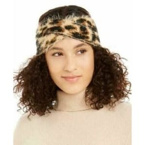 Dkny Fuzzy Animal Print‎ Knit Twist Headband One Size NWT